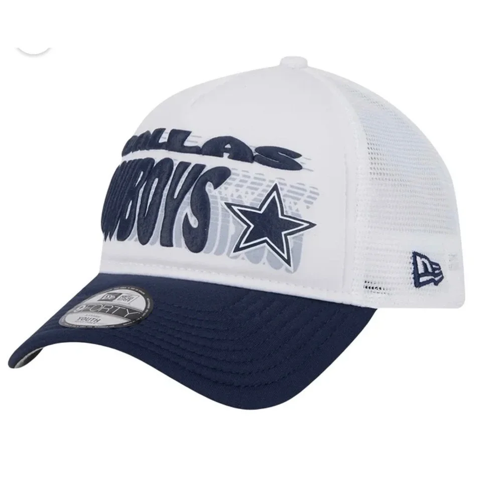 New Era Dallas Cowboys Toddler White Navy 9FORTY A-Frame Trucker Adjustable Hat